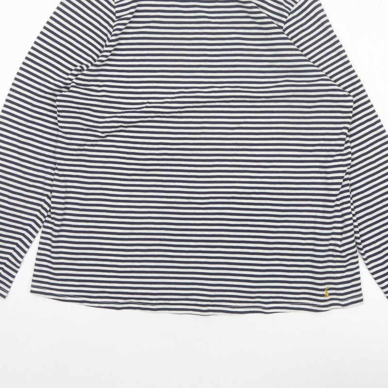 Joules Women Multicoloured UK 16 Striped Boat Neck Long Sleeve Jersey Top