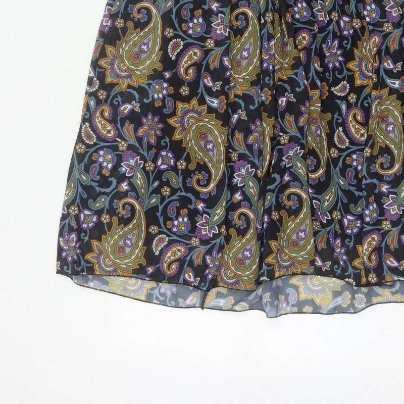 Monsulla Women Multicoloured UK 10 Paisley Flare Knee Length Skirt