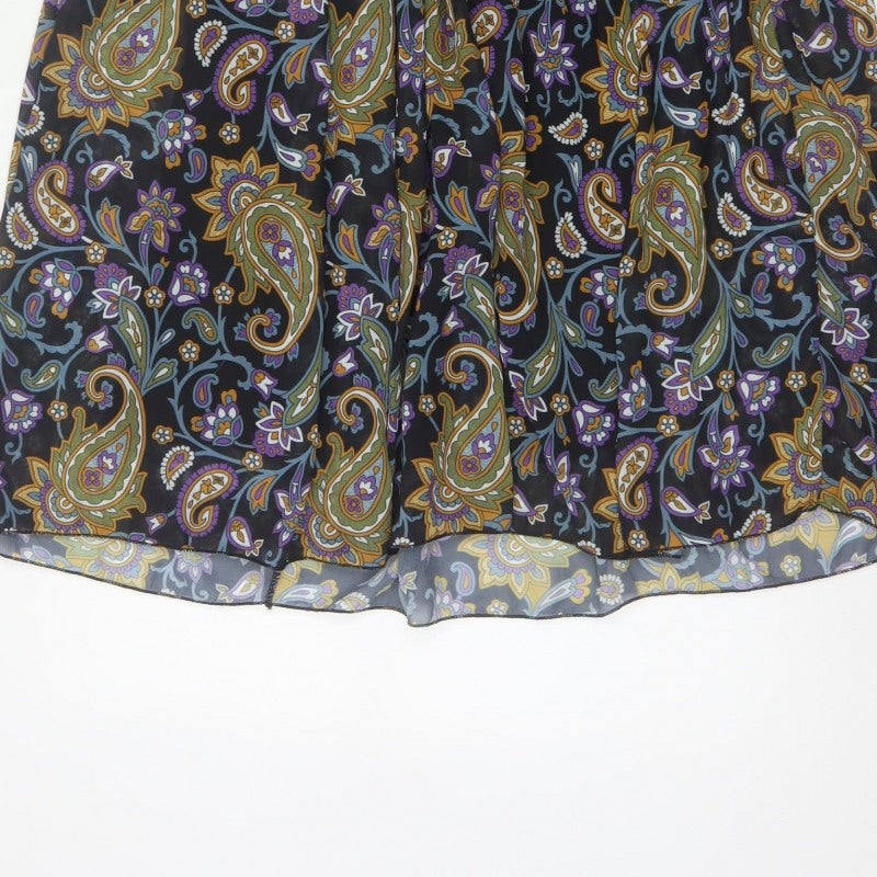 Monsulla Women Multicoloured UK 10 Paisley Flare Knee Length Skirt