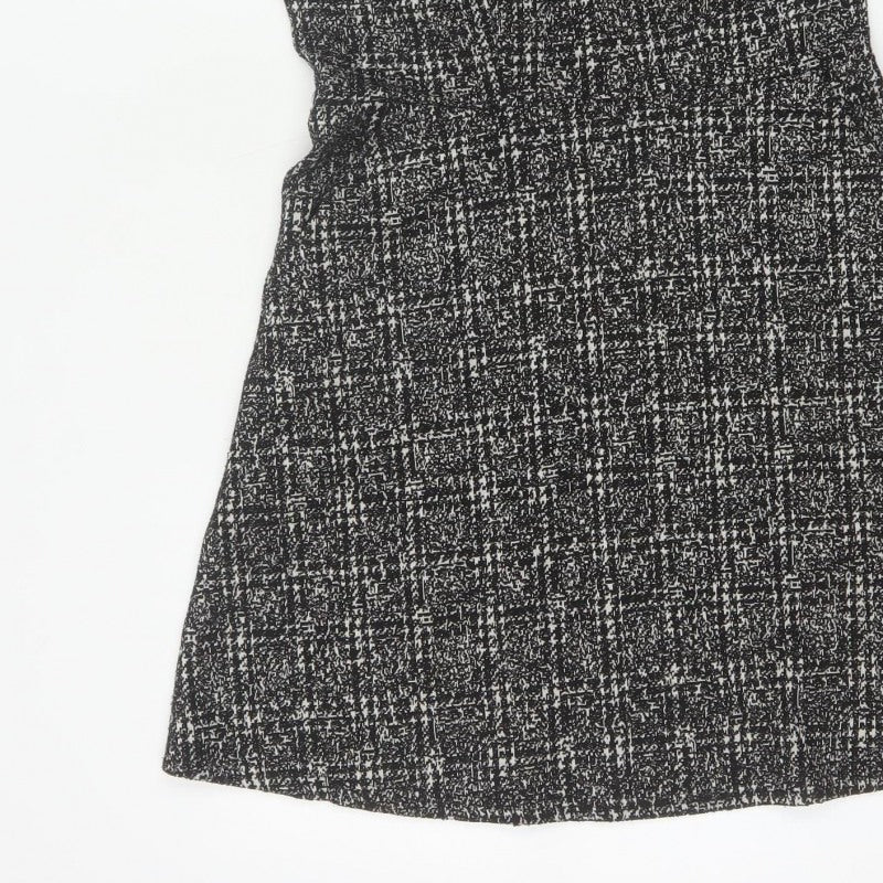 New Look Women Black Check Pinafore Dress Size 10 Short Lined