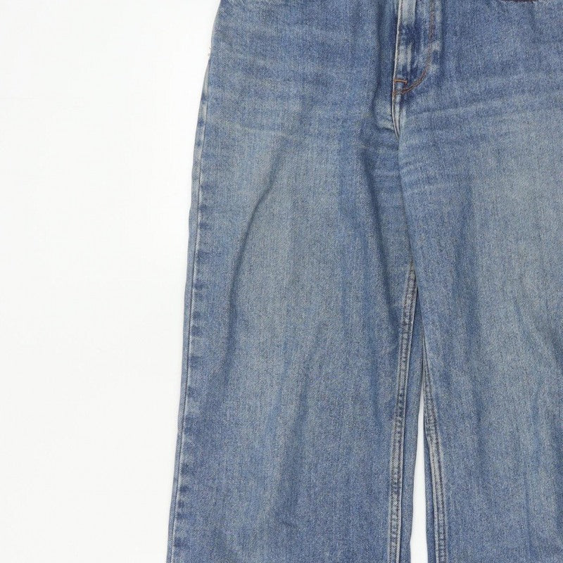 Roxy Women’s Blue Wide-Leg High Rise 24 Cotton Denim Jeans