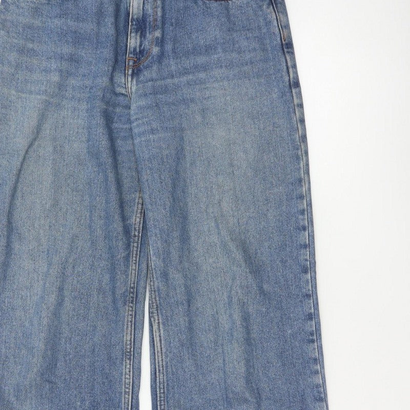 Roxy Women’s Blue Wide-Leg High Rise 24 Cotton Denim Jeans