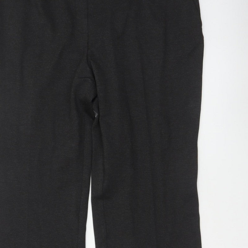 Anne Klein Women Black 2XL Bootcut Stretch Dress Trousers