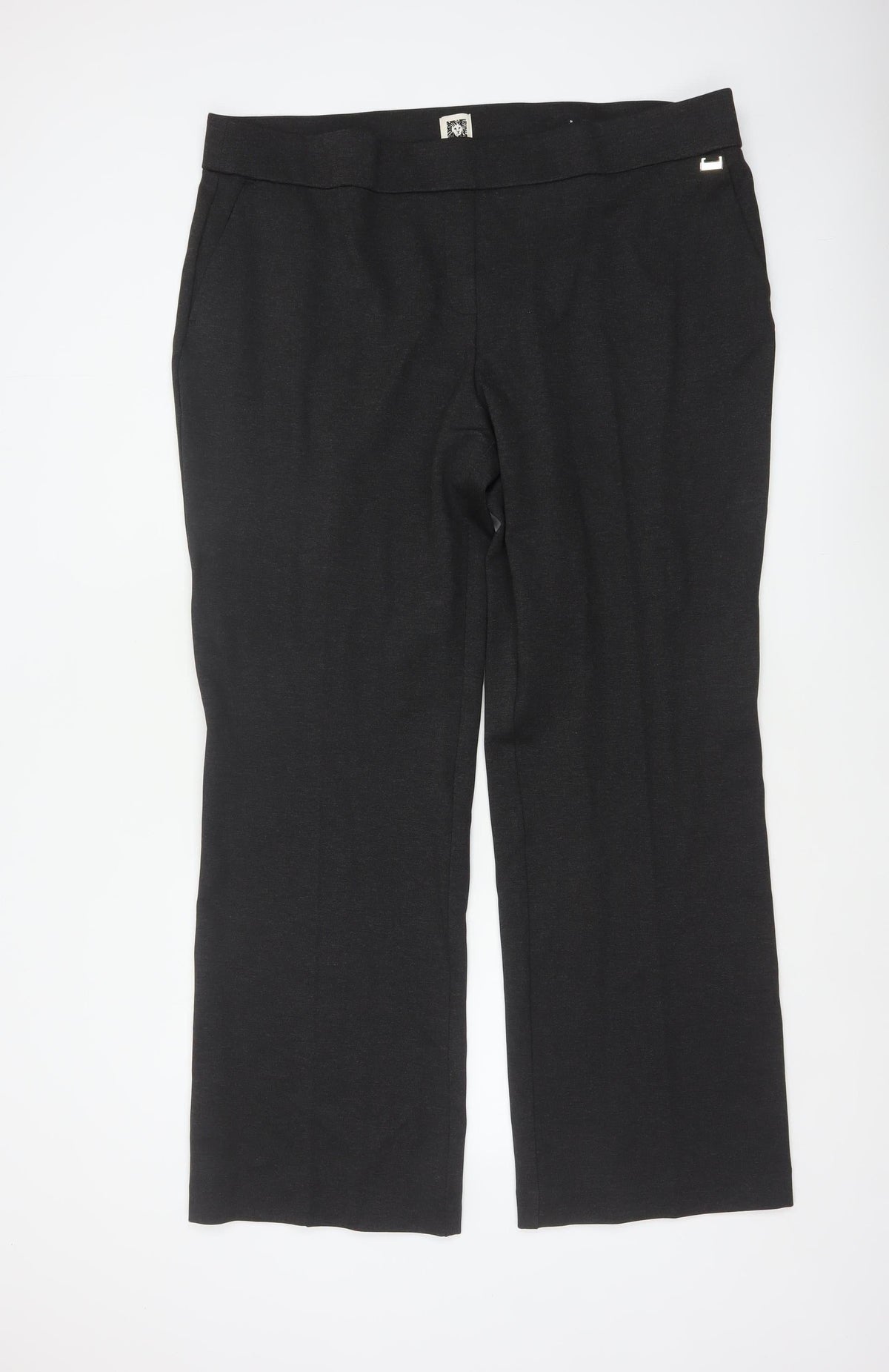 Anne Klein Women Black 2XL Bootcut Stretch Dress Trousers