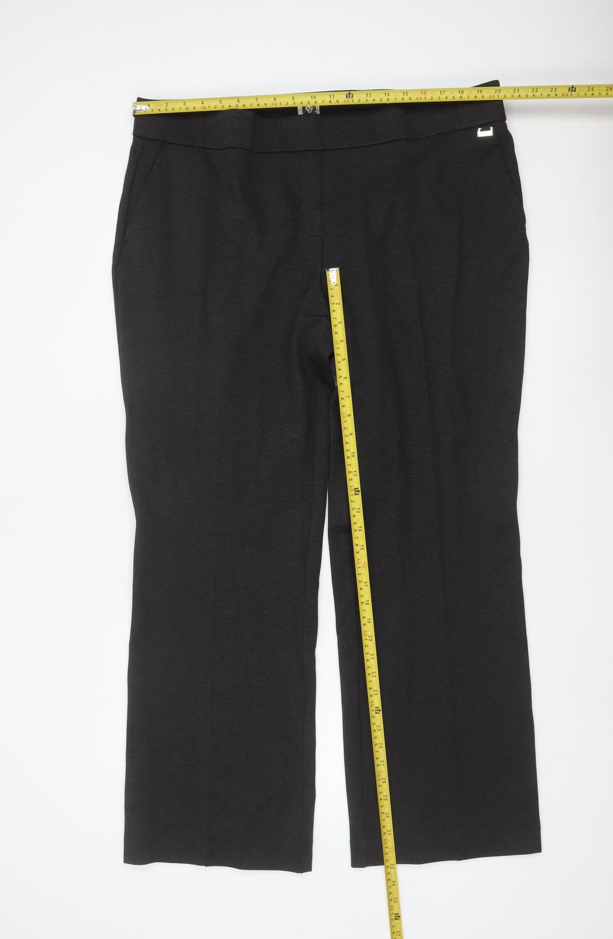 Anne Klein Women Black 2XL Bootcut Stretch Dress Trousers