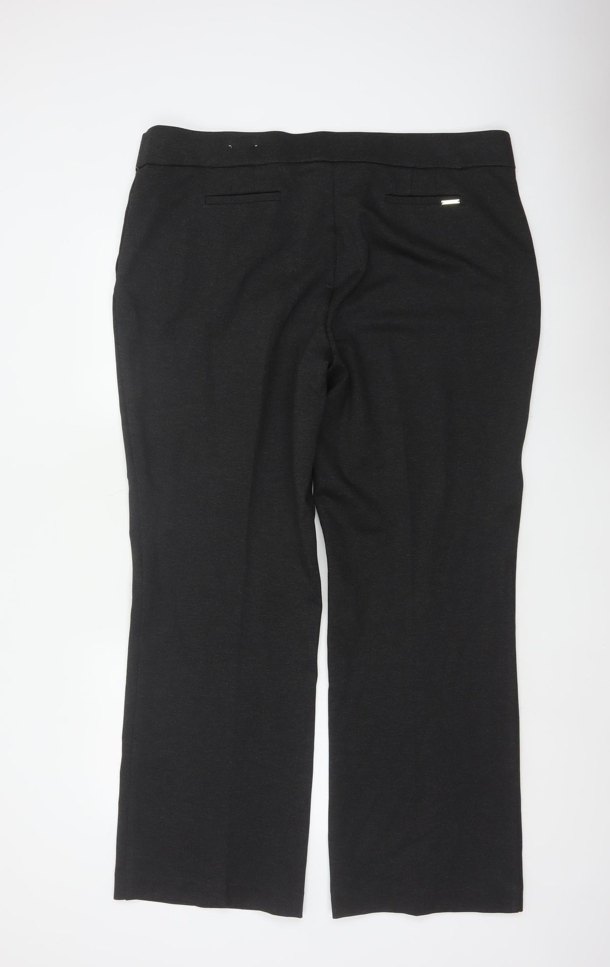 Anne Klein Women Black 2XL Bootcut Stretch Dress Trousers