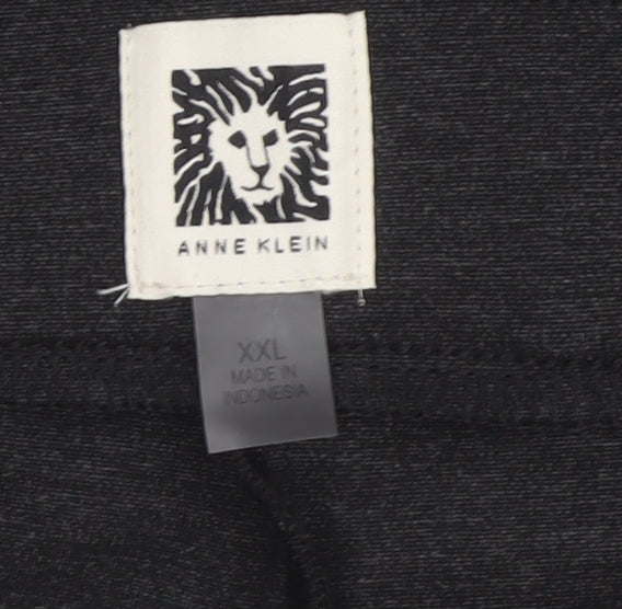 Anne Klein Women Black 2XL Bootcut Stretch Dress Trousers