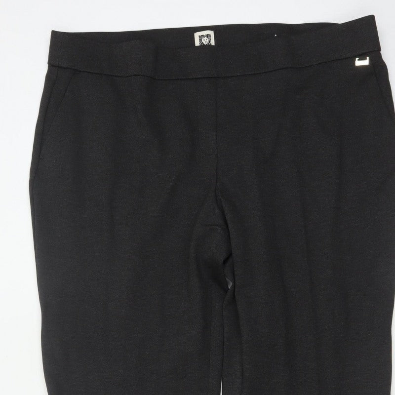 Anne Klein Women Black 2XL Bootcut Stretch Dress Trousers