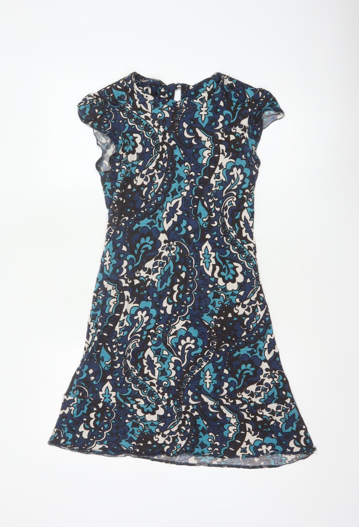 Miss Selfridge Women Blue Floral Fit & Flare Knee Length Dress UK 10