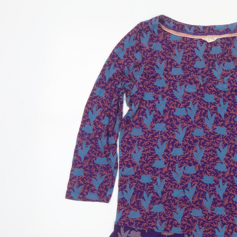 White Stuff Women’s Multicoloured Size 10 Floral Viscose Tunic Blouse