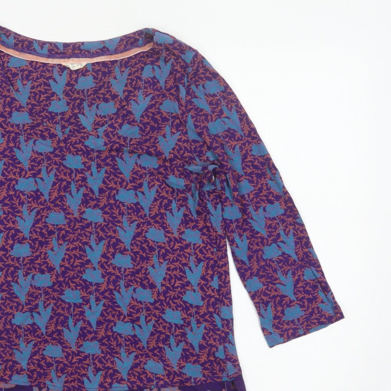 White Stuff Women’s Multicoloured Size 10 Floral Viscose Tunic Blouse