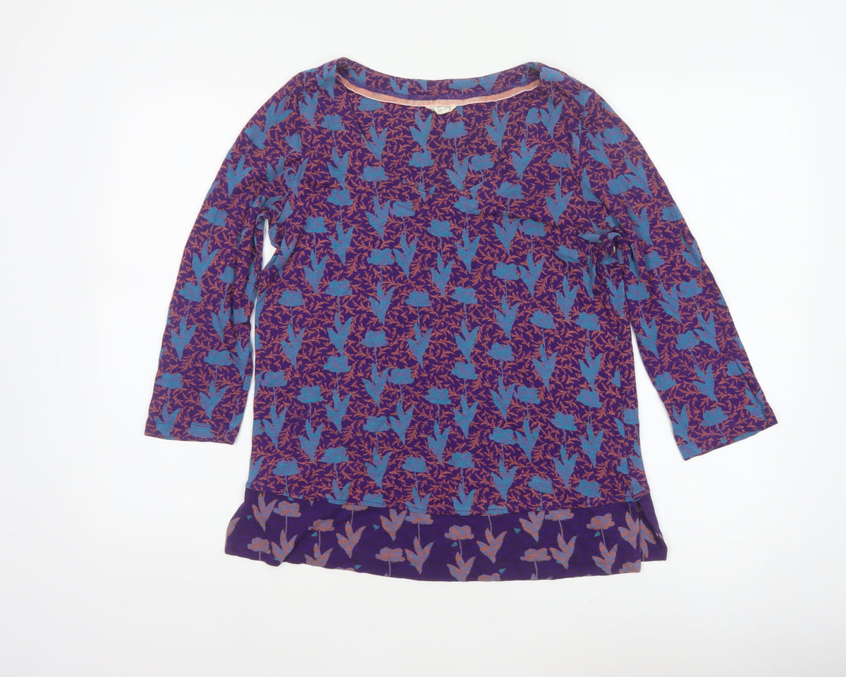 White Stuff Women’s Multicoloured Size 10 Floral Viscose Tunic Blouse