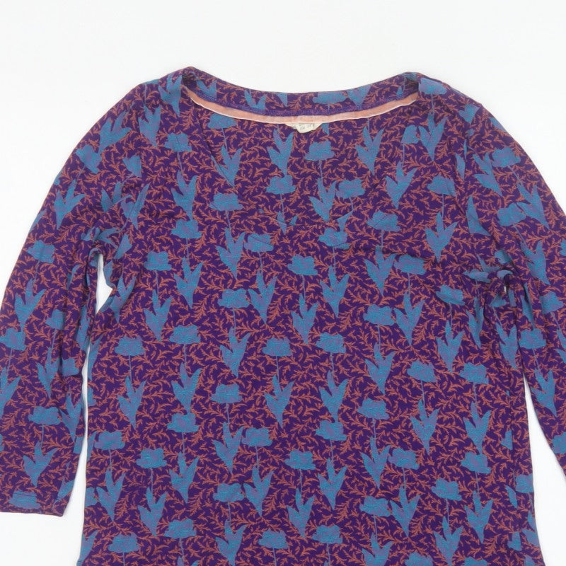 White Stuff Women’s Multicoloured Size 10 Floral Viscose Tunic Blouse