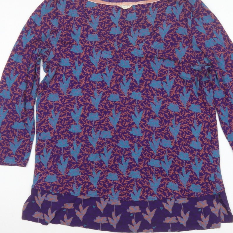 White Stuff Women’s Multicoloured Size 10 Floral Viscose Tunic Blouse