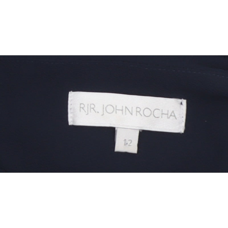 RJR John Rocha Women’s Navy UK 12 Cold Shoulder Ruffle Camisole Blouse
