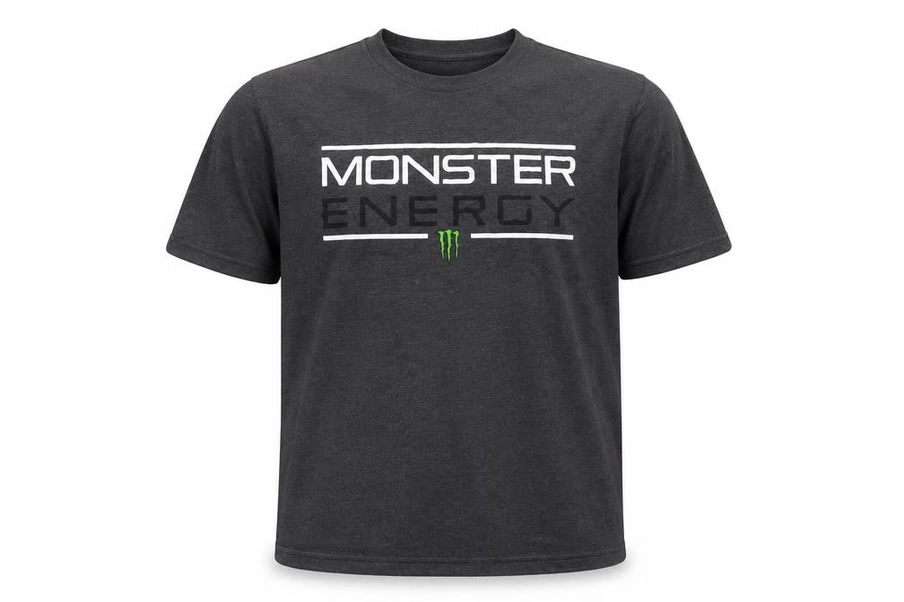 Monster Energy Men’s Grey Graphic Logo Crew Neck T-Shirt Size L