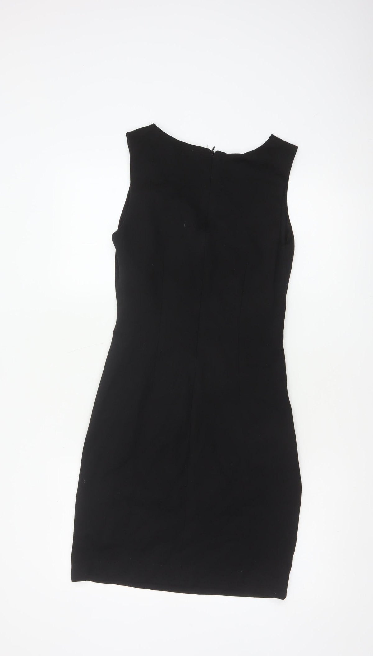 Mango Women Black S Sheath Knee Length Sleeveless Formal Dress