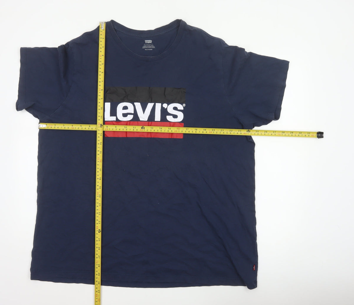 Levi's Men Blue 2XL Logo Graphic Print Crew Neck T-Shirt