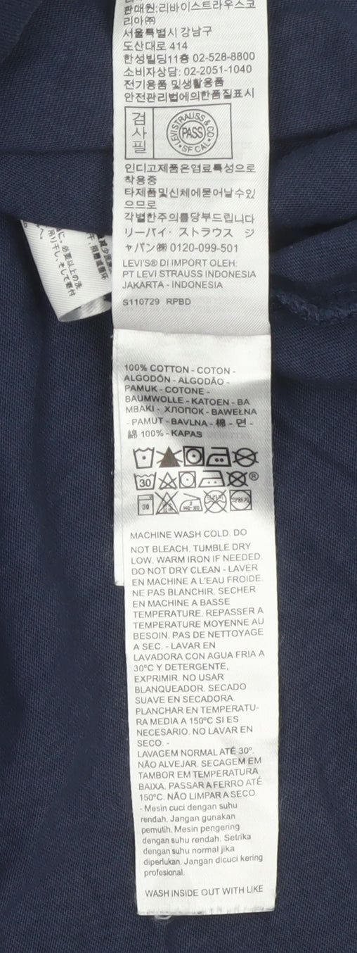 Levi's Men Blue 2XL Logo Graphic Print Crew Neck T-Shirt
