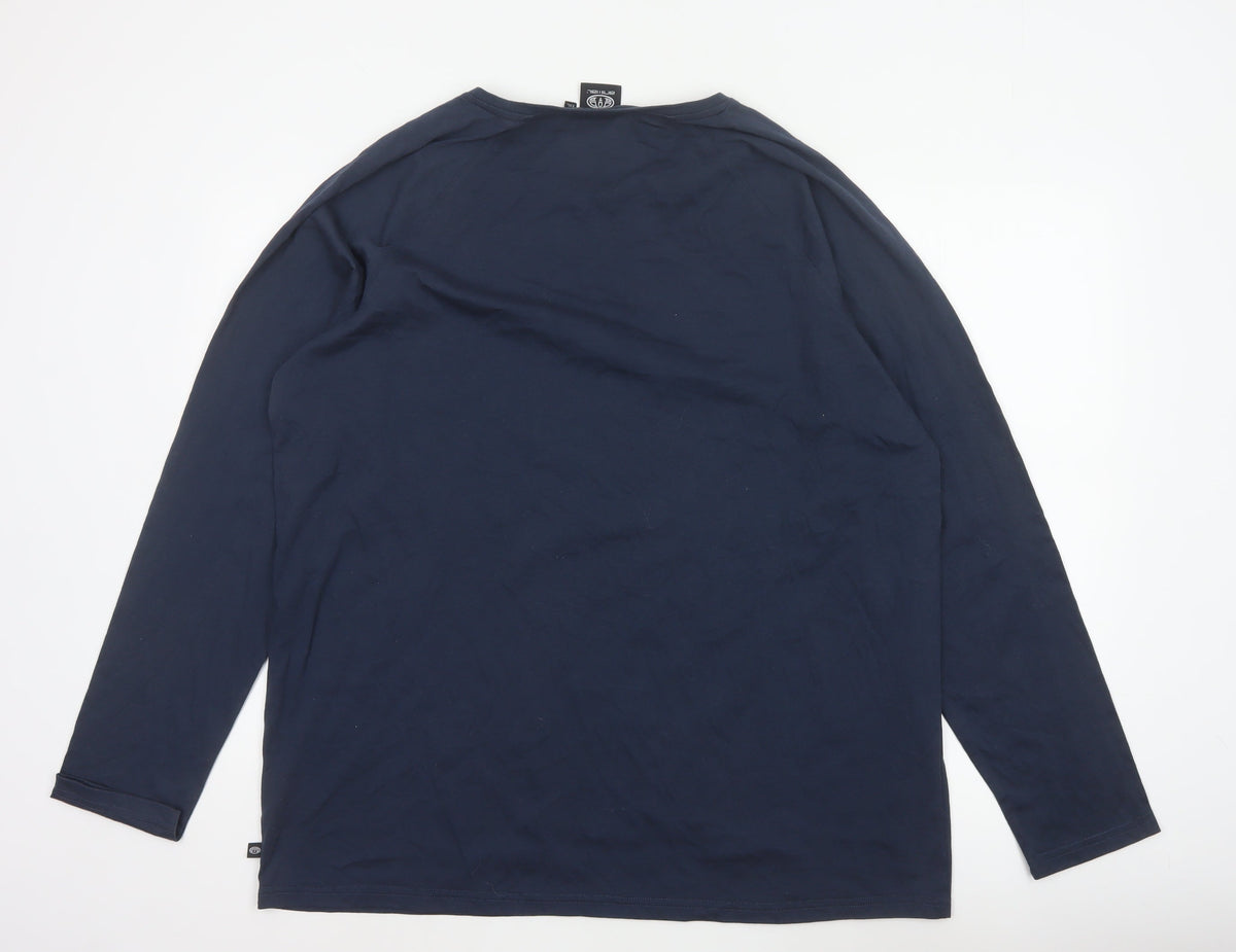 Animal Men's Blue 2XL Long Sleeve Graphic Logo Crew Neck T-Shirt