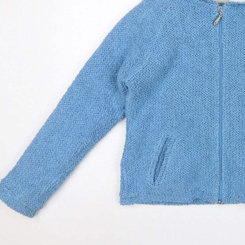 Weird Fish Women Blue M Hooded Fleece Full Zip Jacket