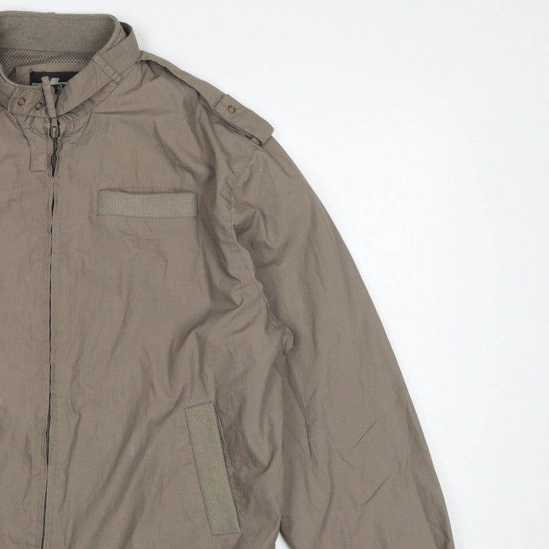 Drone Star Men’s Brown XL Military Bomber Jacket Full Zip