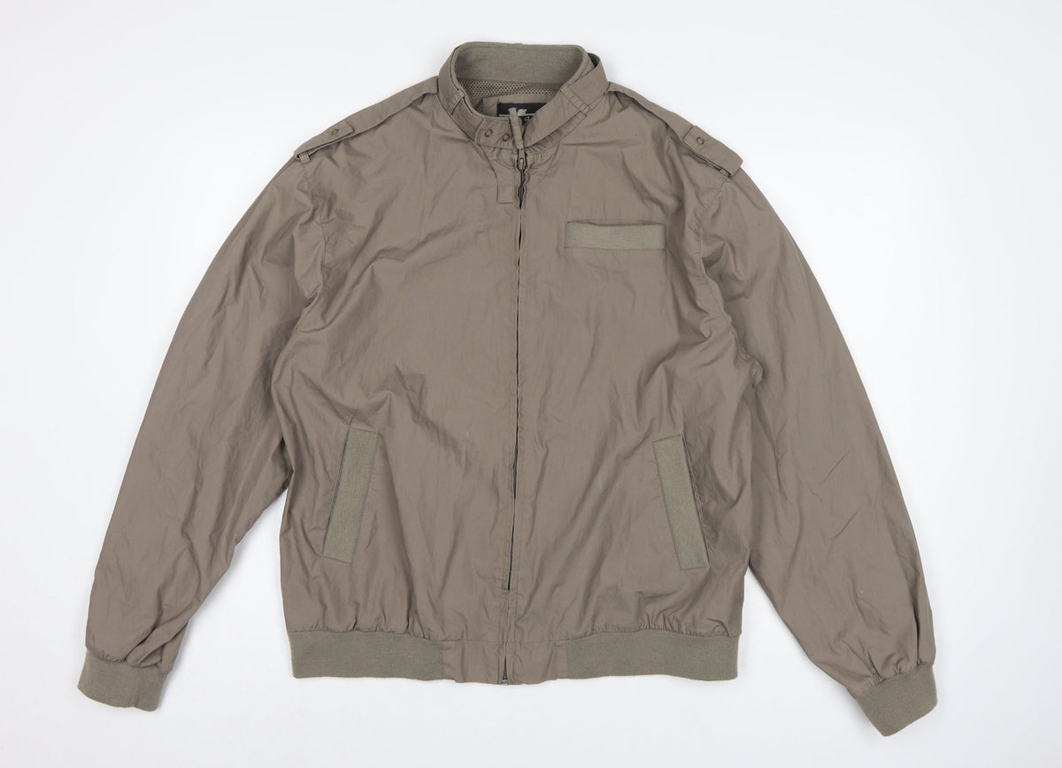 Drone Star Men’s Brown XL Military Bomber Jacket Full Zip