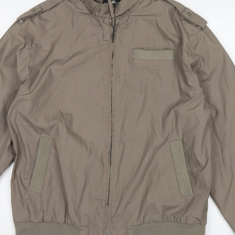 Drone Star Men’s Brown XL Military Bomber Jacket Full Zip