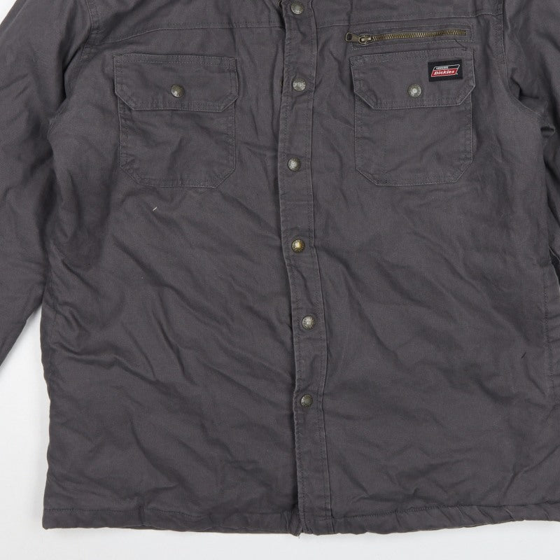 Dickies Men's Grey L Basic Hooded Cotton Workwear Jacket Lined