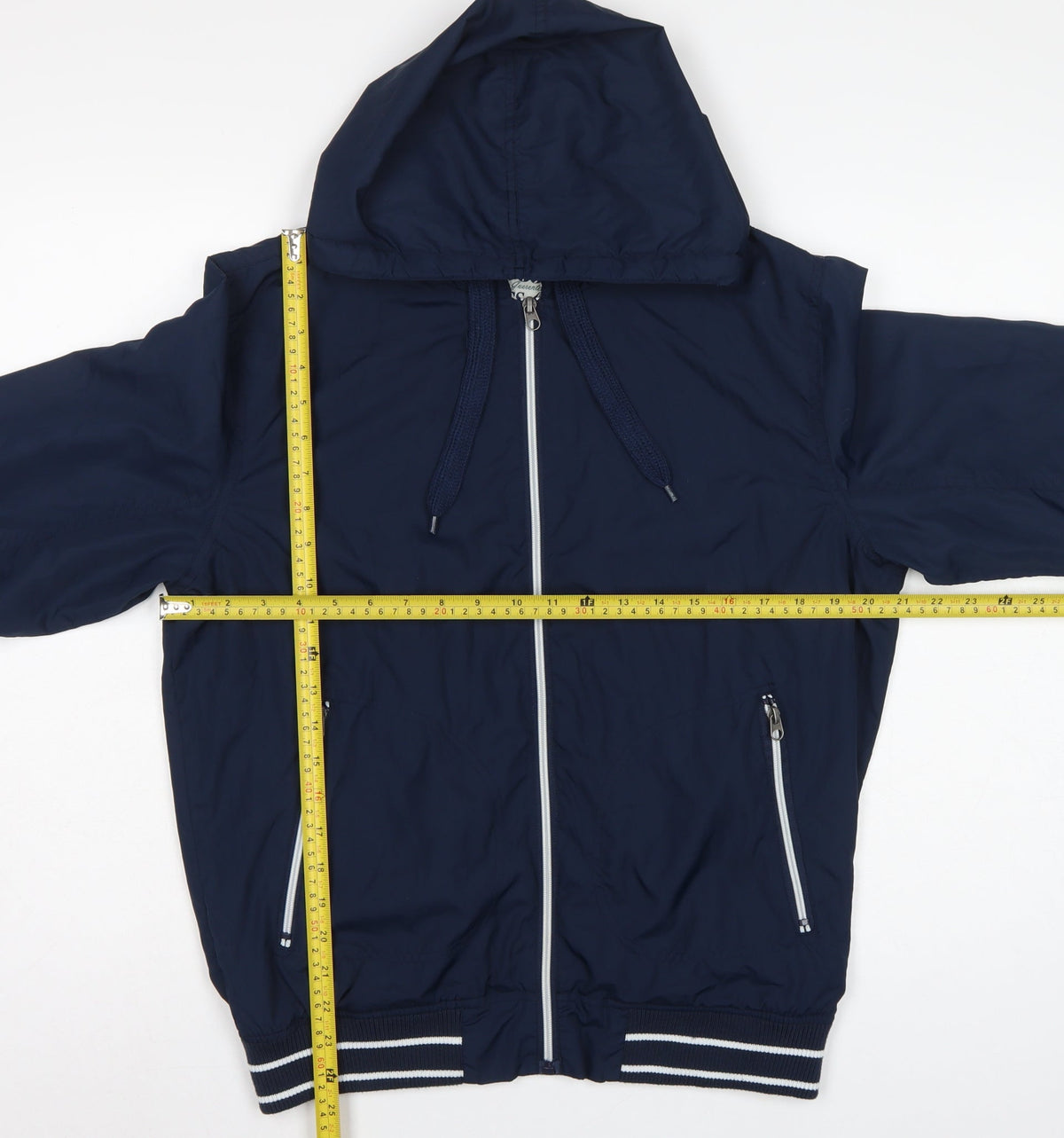Cedarwood State Men’s Blue Medium Hooded Bomber Jacket Full Zip