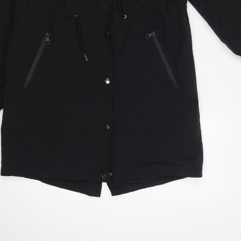 Next United Tec Women’s Black UK 8 Long Hooded Parka Coat