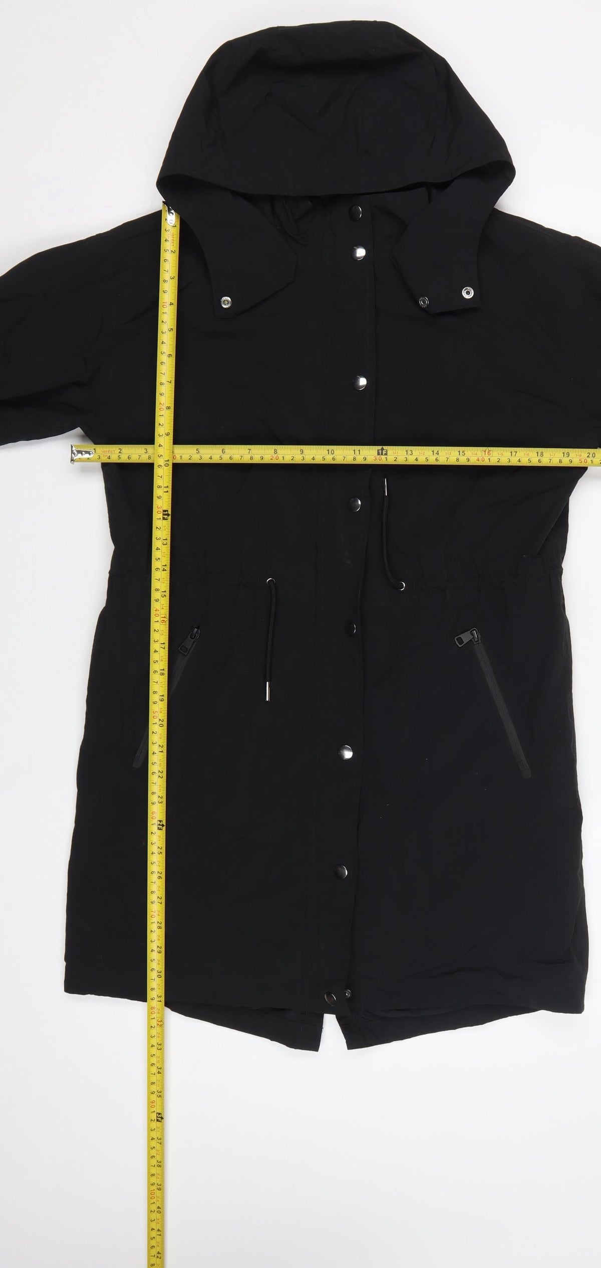 Next United Tec Women’s Black UK 8 Long Hooded Parka Coat