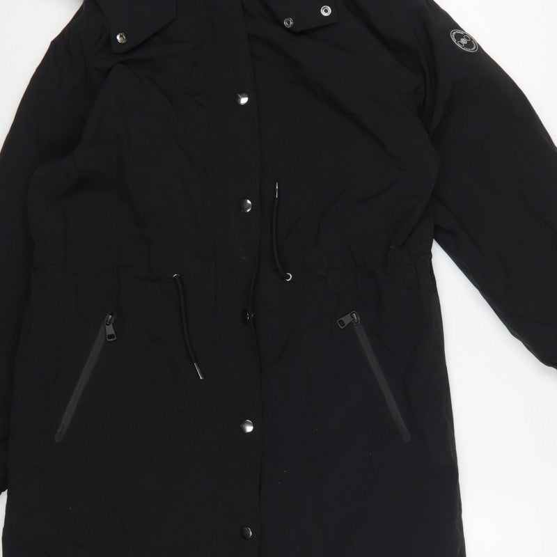 Next United Tec Women’s Black UK 8 Long Hooded Parka Coat