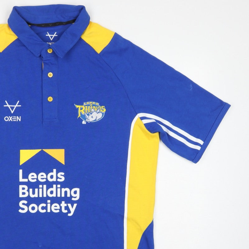 Additional view of Oxen Men’s Blue XL Leeds Rhinos Rugby Polo Jersey Shirt