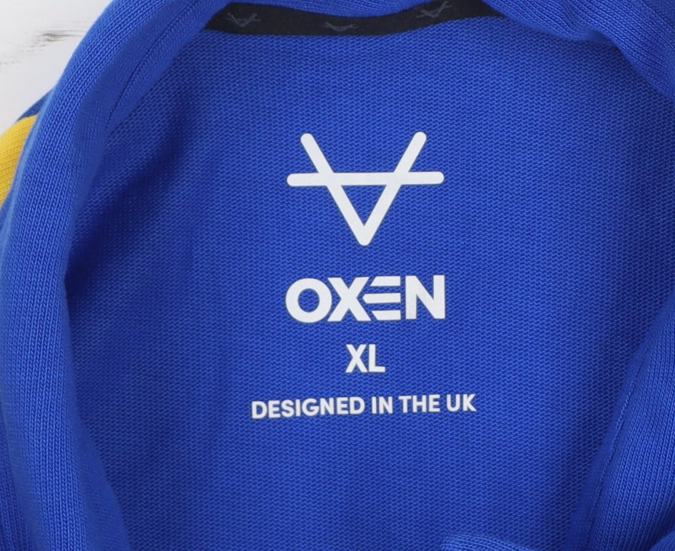 Additional view of Oxen Men’s Blue XL Leeds Rhinos Rugby Polo Jersey Shirt