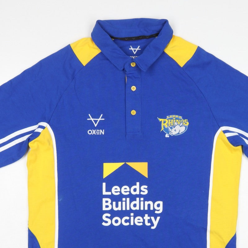 Additional view of Oxen Men’s Blue XL Leeds Rhinos Rugby Polo Jersey Shirt