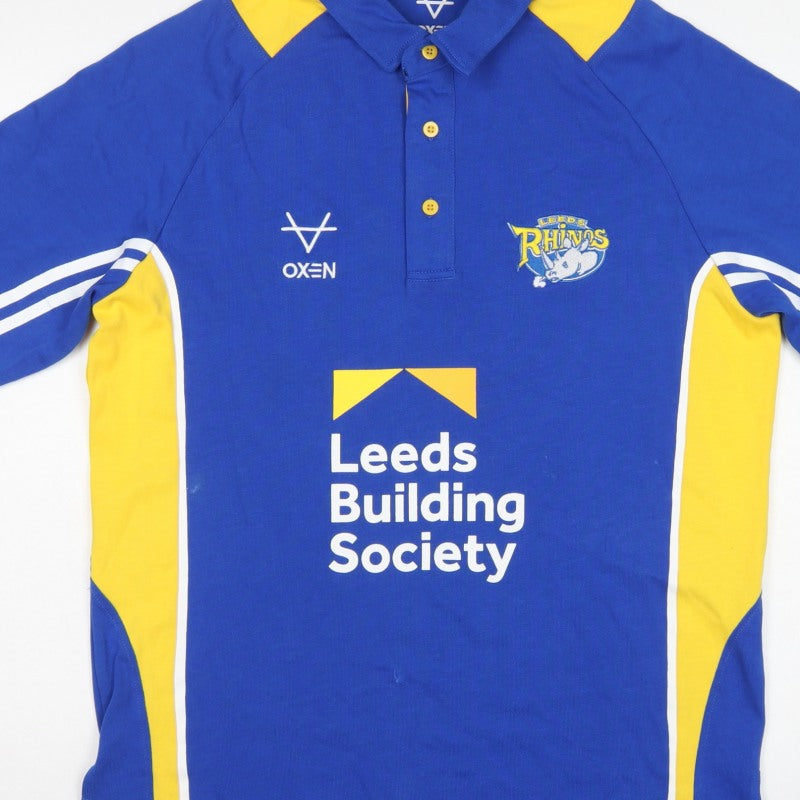 Additional view of Oxen Men’s Blue XL Leeds Rhinos Rugby Polo Jersey Shirt