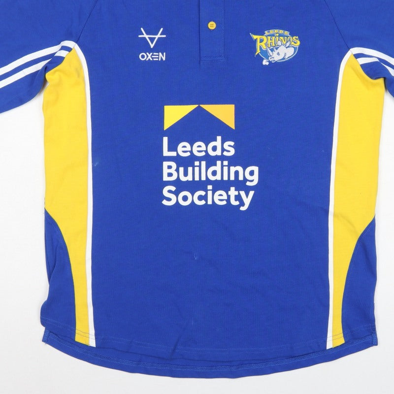 Additional view of Oxen Men’s Blue XL Leeds Rhinos Rugby Polo Jersey Shirt