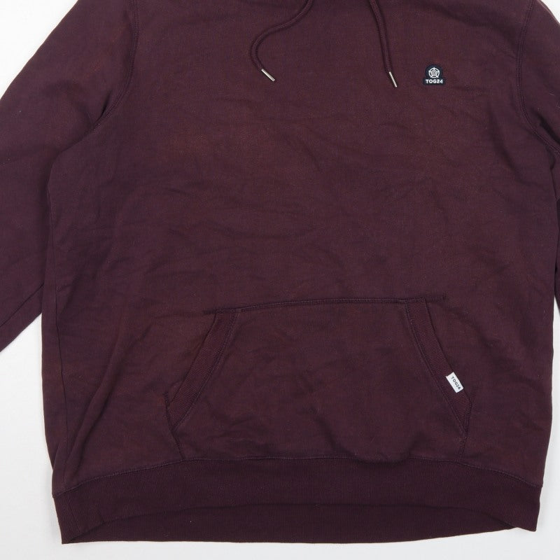 TOG24 Men’s Brown 2XL Pullover Hoodie Logo Pocket Cotton Blend