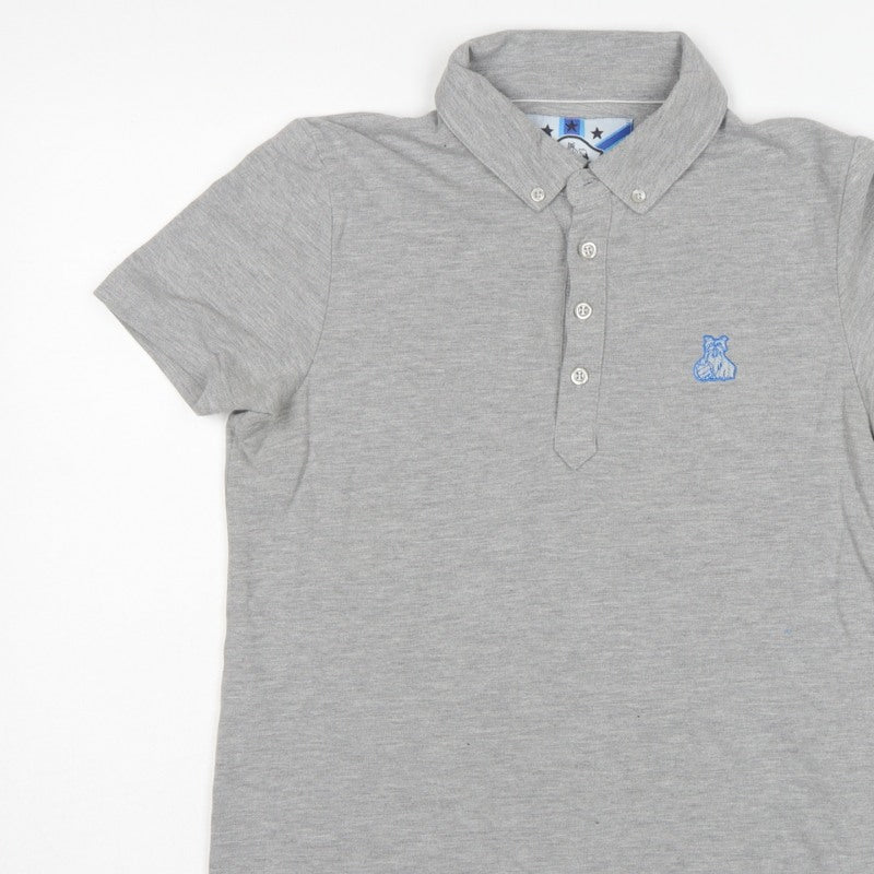 Additional view of Huddersfield Town Men’s Grey M Football Embroidered Polo Shirt