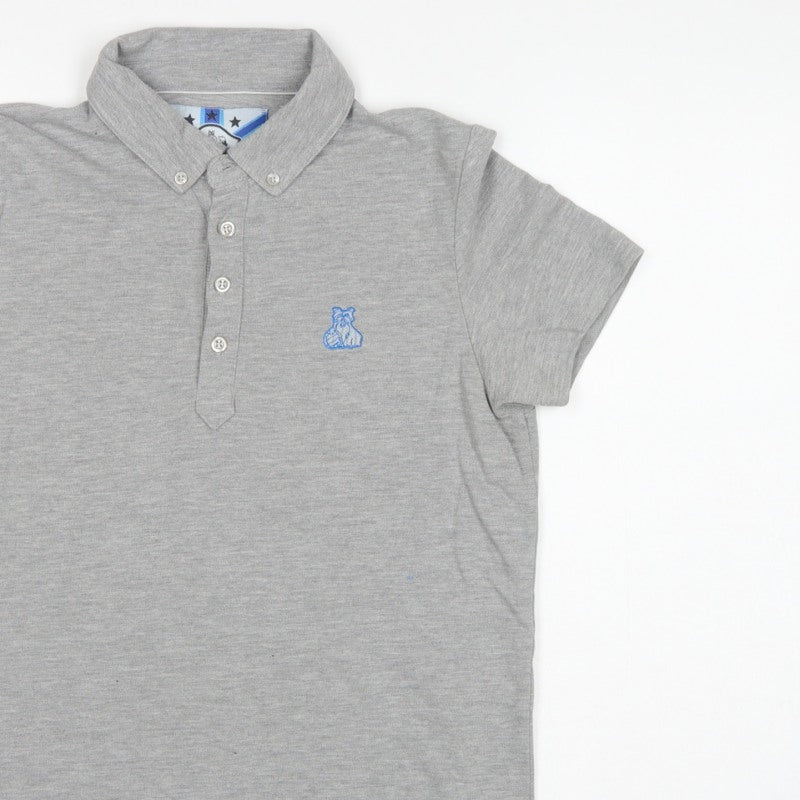 Additional view of Huddersfield Town Men’s Grey M Football Embroidered Polo Shirt