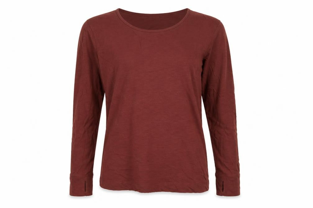 Seasalt Cornwall Women Brown UK 14 Basic Organic Cotton Scoop Neck Top