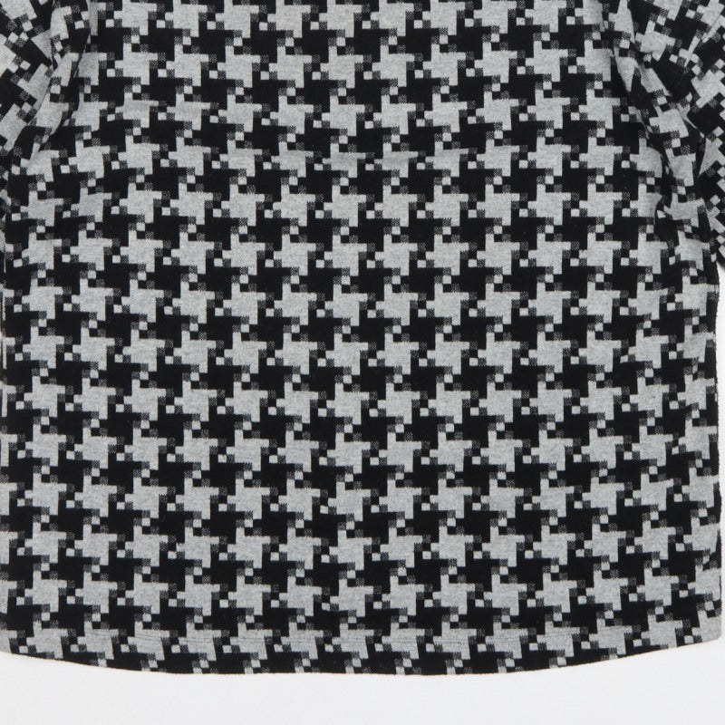 Next Women Black Grey UK 12 Geometric Knit Zip Tunic Blouse