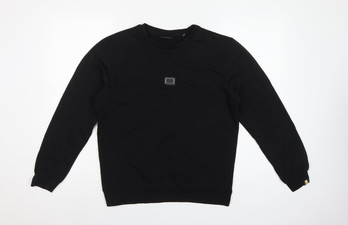Rare Rabbit Women’s Black S Pullover Crew Neck Logo Sweatshirt