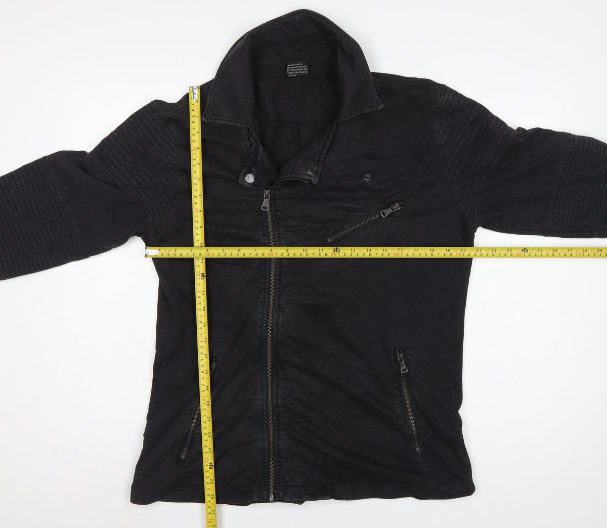 Urban Classics Men’s Black L Biker Jacket Cotton Zip Pockets