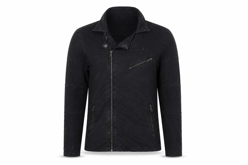Urban Classics Men’s Black L Biker Jacket Cotton Zip Pockets