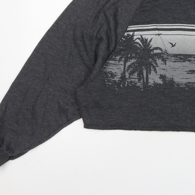 Gilly Hicks Women’s Grey S Cropped Crew Neck Beach Graphic Sweatshirt