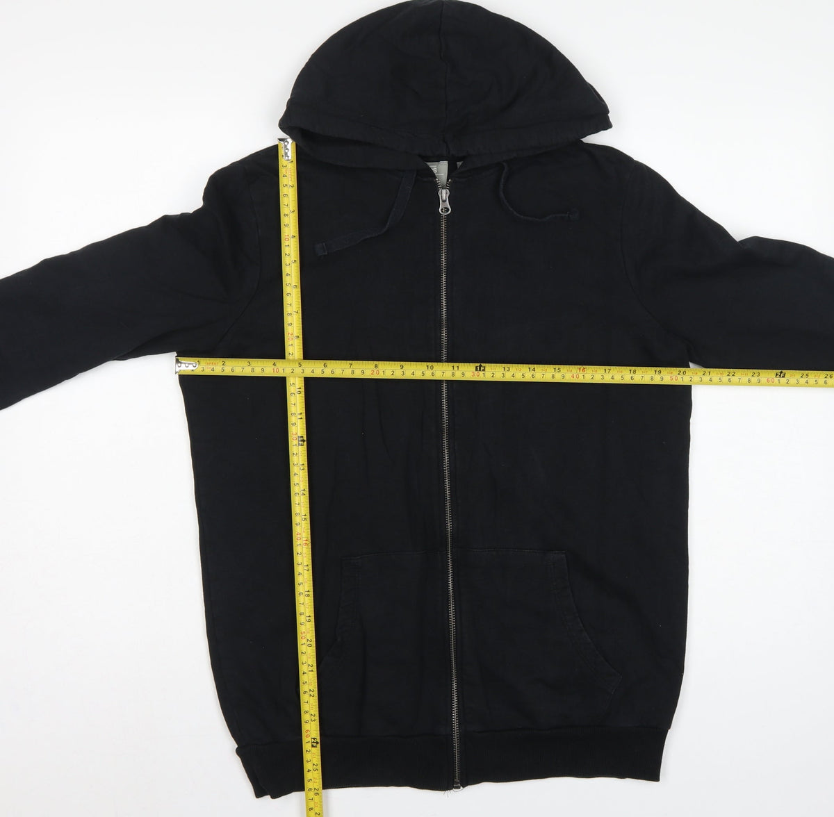 ASOS Women’s Black UK 10 Full Zip Cotton Hoodie Drawstring Pockets