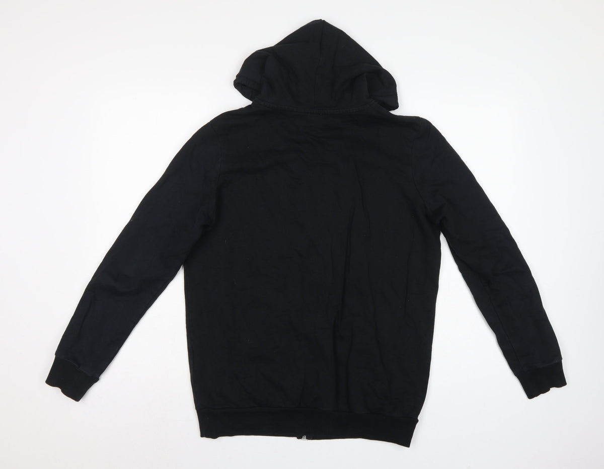 ASOS Women’s Black UK 10 Full Zip Cotton Hoodie Drawstring Pockets
