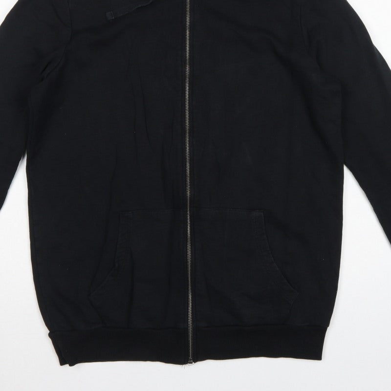 ASOS Women’s Black UK 10 Full Zip Cotton Hoodie Drawstring Pockets
